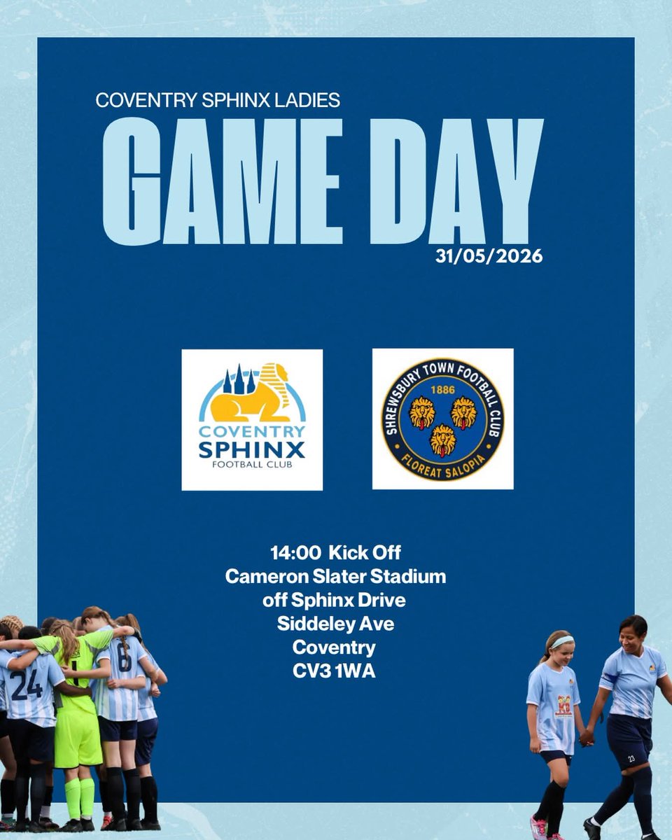 CoventrySphinx's tweet photo. All the best to our ladies team in their final game of the season ⚽💙

#Coventrysphinx #nonleague #Coventry https://t.co/cAvR6wEwSo