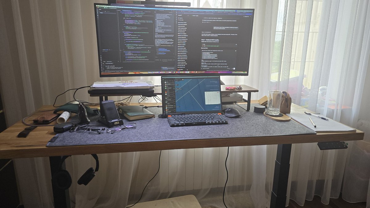 kairat's tweet photo. My software development environment. #desktop #setup #macbookpro #mxmaster https://t.co/FwooX4j0Pu