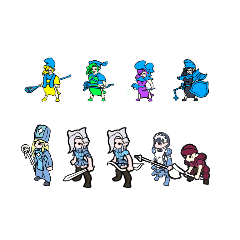 nohroko's tweet photo. From a previous ludum dare game. character art in 48 hours VS 3 weeks. https://t.co/eQ7vb9nu3V