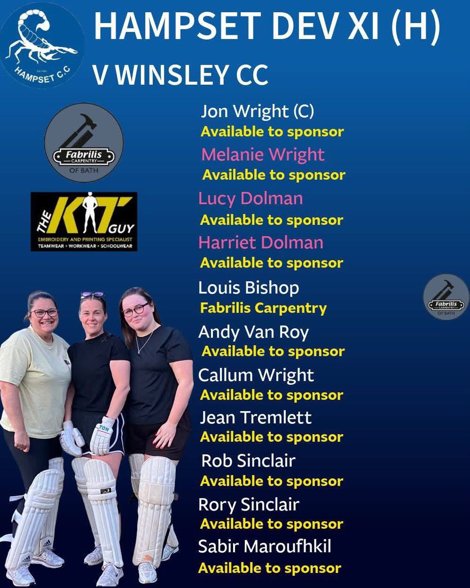 HampsetCC's tweet photo. Sunday XI away vs @PakBristolianCC , all eyes on the team that have been smashing the records for fun so far this season. 

Development XI Home to @winsleycc , in a friendly match nurturing the talent at the club. https://t.co/IHywOgwtXT