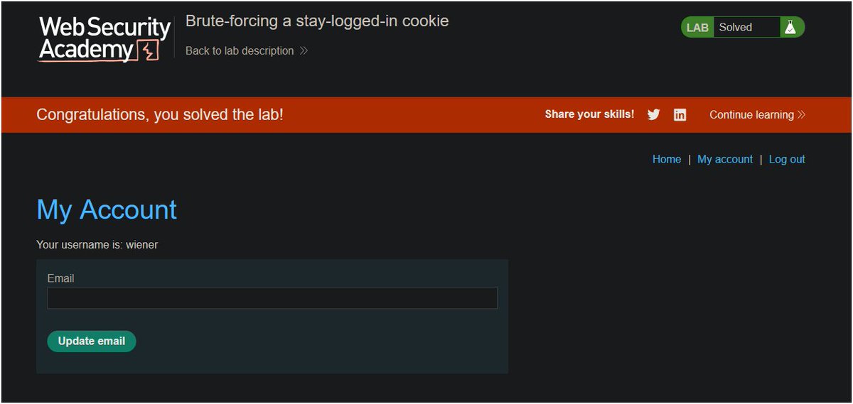rootghost404's tweet photo. Very Critical This Lab:
Brute-forcing a stay-logged-in cookie

@WebSecAcademy
 https://t.co/26UhQdzsBb https://t.co/g0VuKDyazB