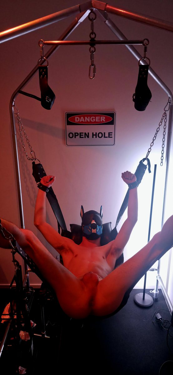 The_MrFister's tweet photo. Had a LOT of fun tormenting
@RubberPupCobalt while
visiting @PupCipherMelb during @hanky_au in Melbourne! 😈😈 

Wait until you see the video 😈 https://t.co/q3oYe6Bj0I