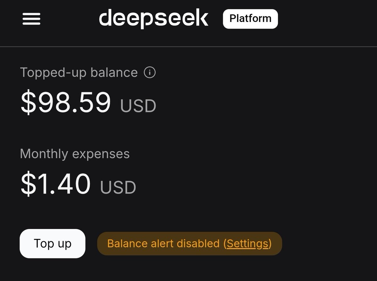 legado's tweet photo. Ayer metí a Deepseek V4 Flash y Pro en el loop de desarrollo. Hasta ahora estaban Claude + Gemini + GPT (subagentes con diferentes modelos - para eficientar).

Ayer Deepseek +190.000.000 Tokens de salida y +18.000.000 de entrada.

Gasté 1.40$ 

What? https://t.co/C7QXcsc67l