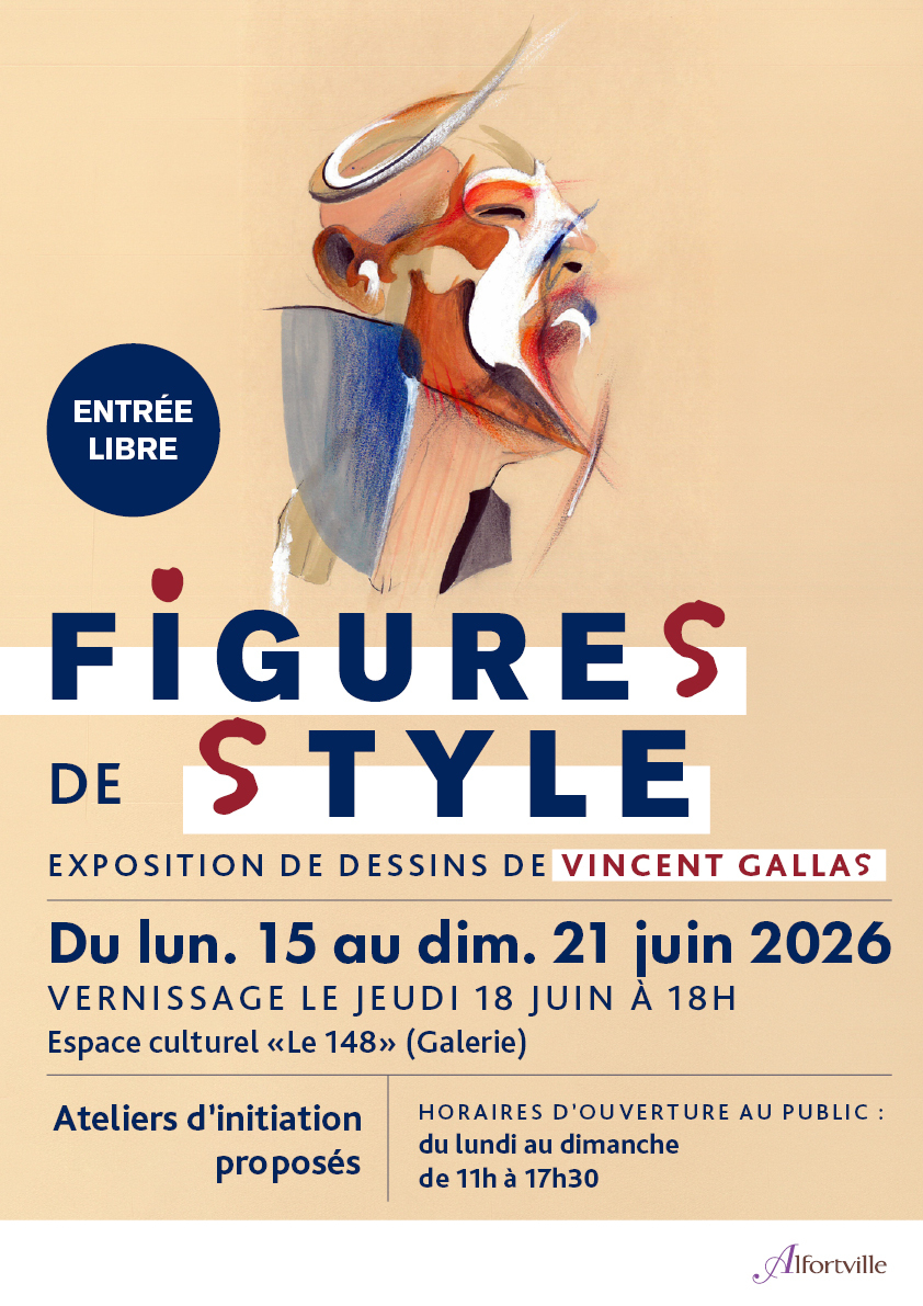 Alfortville_94's tweet photo. 🎨 Plongez dans l'univers artistique de Vincent Gallas !
La ville d'Alfortville a le plaisir de vous inviter à l'exposition « Figures de style », une immersion unique dans les dessins de l'artiste Vincent Gallas. 🖌
Rendez-vous à l'espace culturel Le 148 pour découvrir ces œuvres fascinantes.
📅 Du lundi 15 au dimanche 21 juin 2026
🕒 Ouvert tous les jours de 11h à 17h30
🍷 Vernissage le jeudi 18 juin à 18h
En plus de l'exposition, des ateliers d'initiation vous sont proposés pour laisser parler votre propre créativité. ✨
📍 Espace culturel Le 148, 148 rue Paul Vaillant Couturier
🎟 Gratuit et ouvert à tou-te-s
Venez nombreux pour partager ce moment de culture et de découverte artistique ! 🙌
#Alfortville #Exposition