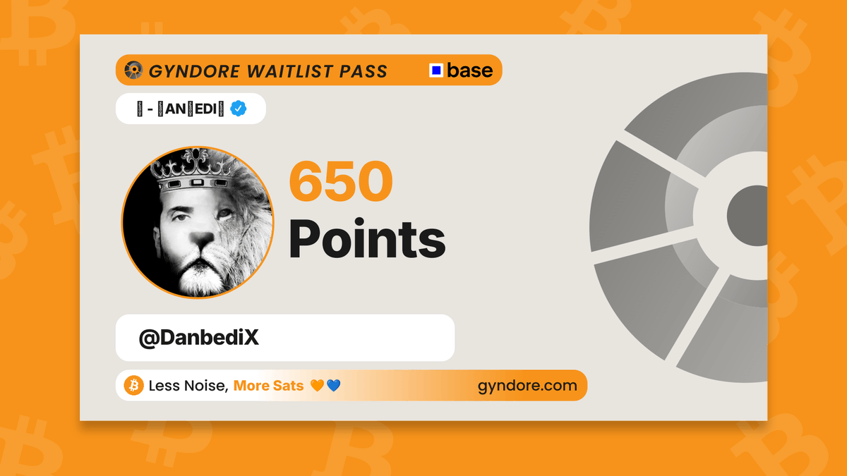 DanbediX's tweet photo. Secured my spot on the @Gyndore waitlist.

Already stacking. It pays to be early.

Join now &amp; claim your points → https://t.co/QBNGqtLqrr https://t.co/nmneXqkGSr