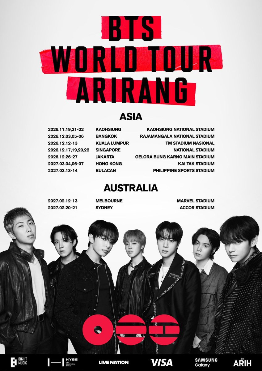 BTS WORLD TOUR 'ARIRANG' IN Singapore concert ticket BTS 防弾少年