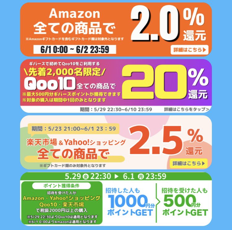 ギバースでのアマゾン経由が結構な改悪となりました💦 改悪内容