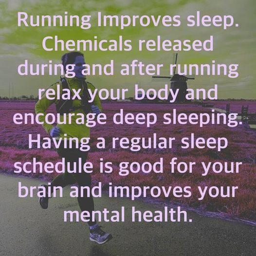 Phil_Runners's tweet photo. RUNNING IMPROVES SLEEP. CHEMICALS RELEASED DURING AND AFTER RUNNING RELAX YOUR BODY AND ENCOURAGE DEEP SLEEPING. HAVING A REGULAR SLEEP SCHEDULE IS GOOD FOR YOUR BRAIN AND IMPROVES YOUR MENTAL HEALTH.

Running Changes People and People Change the World https://t.co/nWIIc3CIoe https://t.co/96kC1Aqye1