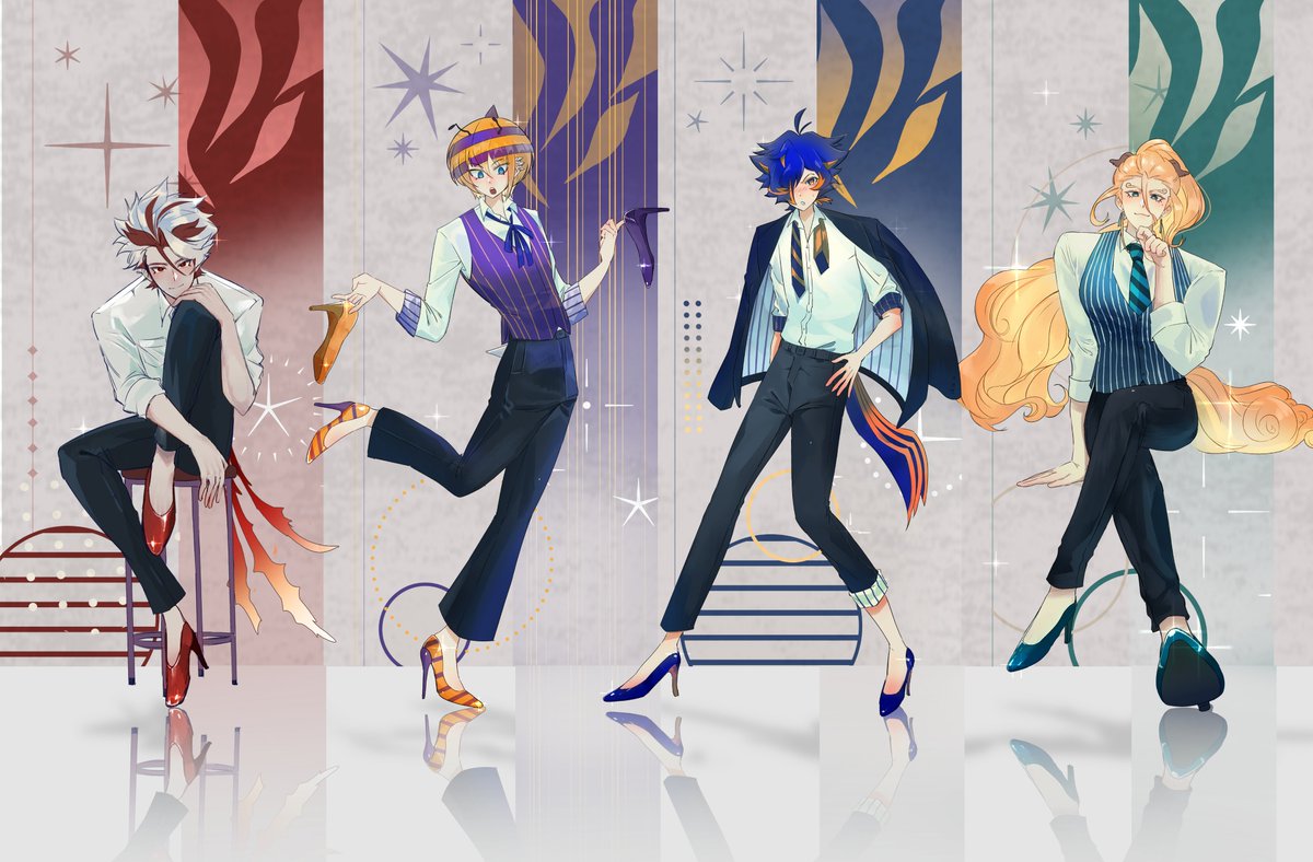 Jenojenochi's tweet photo. ヒールシリーズを全部描き切ったのが嬉しくて編集しました。オタク、大満足 https://t.co/6LEwNWnfHD