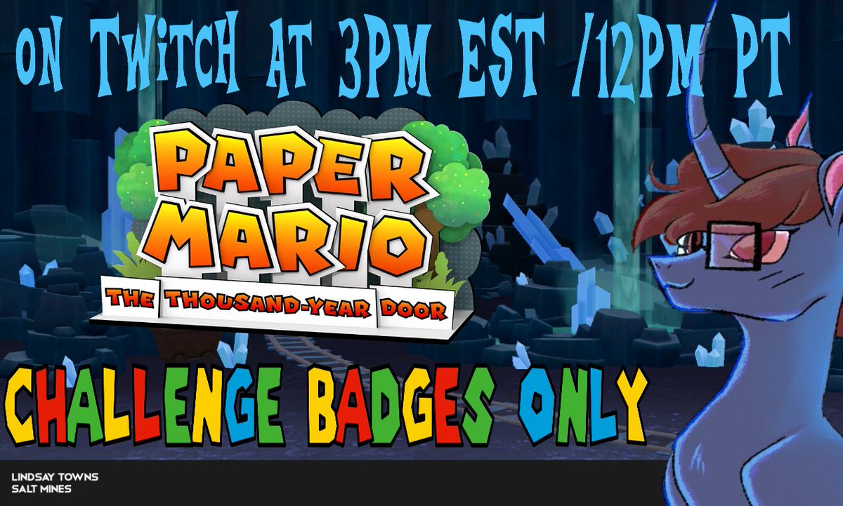 BronyPiro's tweet photo. It's been almost year since i stream Paper Mario The Thousand Year Door &amp; i thought it was really good but not better then Paper Mario 64 so I want to give it another try by doing challenge where i only upgrade badges only until i can't anymore !  https://t.co/vYxXrsNwRu https://t.co/9Qq4aoTTHp