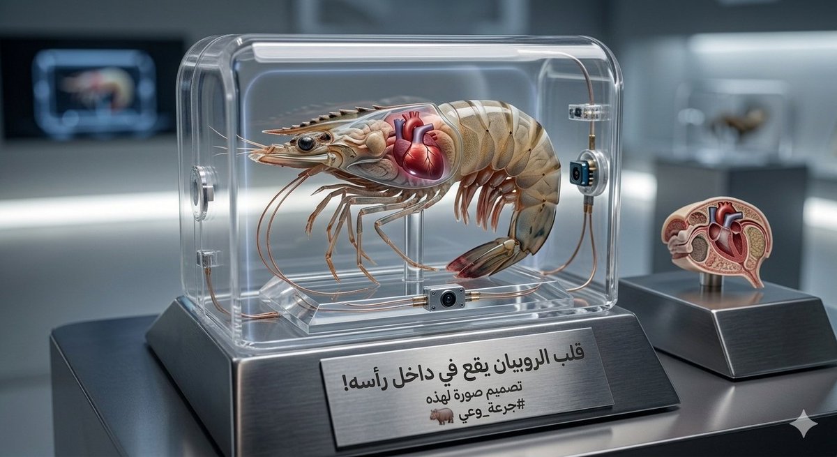 JoratWay's tweet photo. قلب الروبيان (الجمبري) يقع في داخل رأسه! 🦐
#جرعة_وعي https://t.co/uAMrmK6Ord