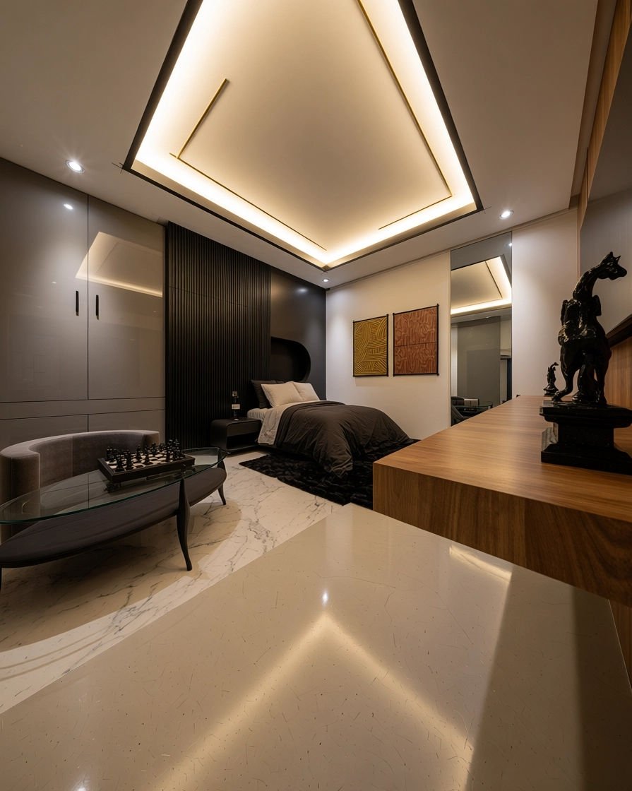 heisJoshh's tweet photo. PROJECT: ONYX &amp; WALNUT SUITE

A sophisticated luxury bedroom suite defined by the seamless blend of rich walnut wood paneling and sleek, polished marble flooring.

​Design/Vhiz: Huesmark Studio

📍Location: Abuja, Nigeria.

Software: Revit X AI

​#ModernBedroom #LuxurySuites https://t.co/d5BiosLkMR