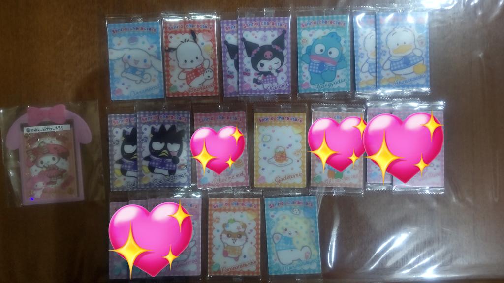 10rhk_kitty_331's tweet photo. サンリオキャラクターズ ウエハース12
交換希望

譲→画像1枚目

求→画像2枚目💕(キティ､マイメロディ､SPキティ)
※SPは N2↔SP1との交換可能です。

所持している方はお気軽にDM又はリプにてお声掛けください。
千葉､都内､埼玉､神奈川､ピューロ手渡しor郵送｡
郵送は交換のみとなります｡ https://t.co/WYuk85X5gn