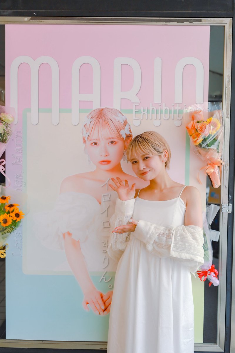 baggio1018f's tweet photo. イロイロまりん展行ってきました😆
色んなまりんちゃんが観れて楽しいです
是非是非お立ち寄りを！

パネルから飛び出したまりんちゃん

@marinEX_2026 
@marin_partner 

#まりん展
#イロイロまりん https://t.co/Fi0h7u5aag
