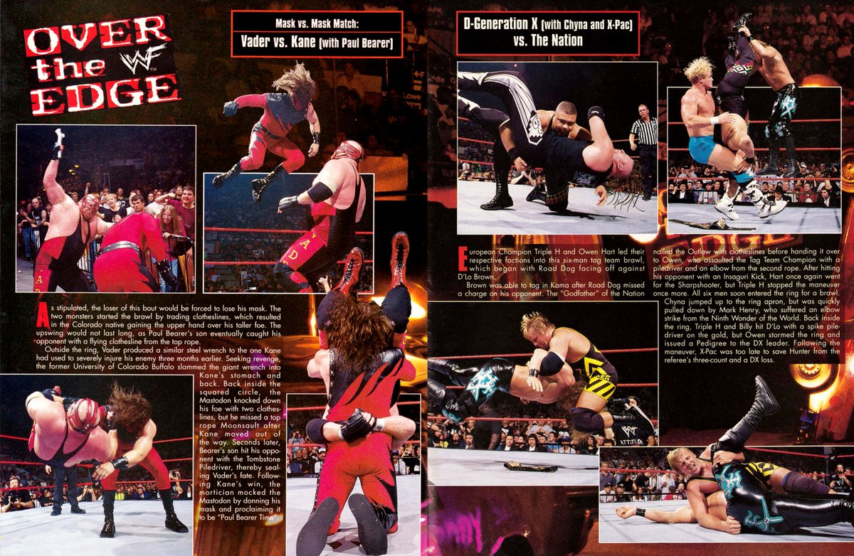 WWFWrestling1's tweet photo. WWF Over the Edge: In Your House report from WWF magazine. 📰 @keithegreenbeeg #WWF #WWE #OvertheEdge https://t.co/BnymD7KHv7