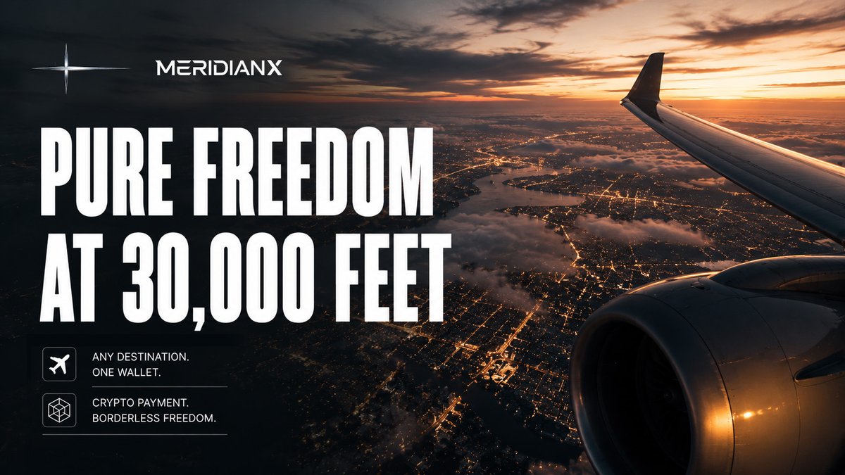 MeridianX_'s tweet photo. No foreign FX fees, no legacy banking lag—just pure freedom. 🗺️✨

While you’re chilling at 30,000 feet, MeridianX is keeping your travel settlement seamless.

Happy weekend! 🌍

#MeridianX #Web3Travel #PayFi