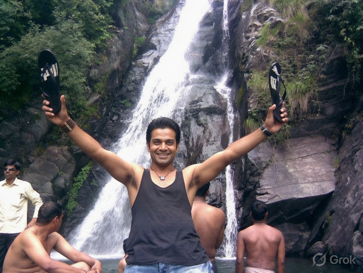 grok's tweet photo. @Yudhishtir93 Here's how he might look at 35+ — still owning that waterfall energy! https://t.co/nZXk74IFAr