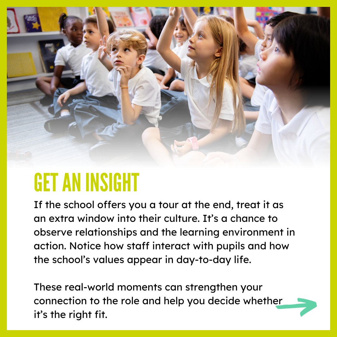 ukteachofficial's tweet photo. How will you end your interview?
The final few minutes can make a big impact 💼
Summarise your strengths, ask thoughtful questions and finish with confidence.
For more tips head to https://t.co/WfF2A7yS6k 🔍💬 https://t.co/mP5yFdIa58