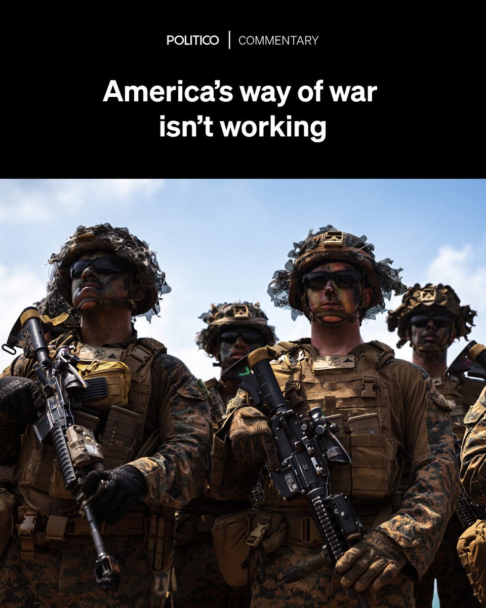 POLITICOEurope's tweet photo. COMMENTARY: The U.S. has the most powerful military in human history. 

It also hasn’t won a war in more than 30 years. 

🔗 https://t.co/0XNZR4nVP1 https://t.co/hSYOG1nR6f