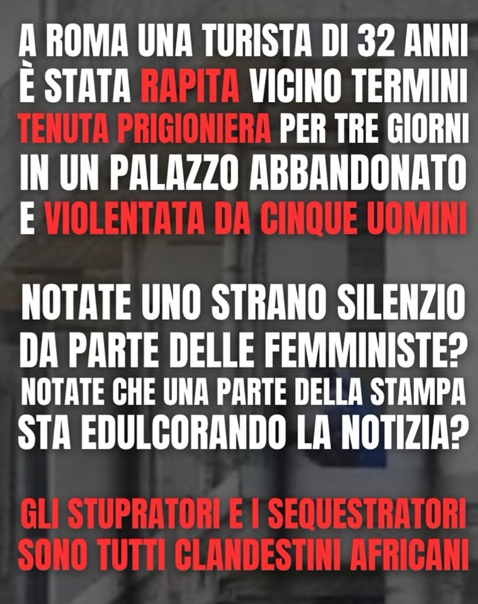 Lara20838926300's tweet photo. 📍Roma.
《Il patriarcato è utile solo quando serve a insultare il maschio bianco 》
#clandestini africani,senza documenti che l'Italia non avrebbero dovuto vederla nemmeno in cartolina e che invece grazie alla #sinistra ci vivono! https://t.co/34A4b19McP