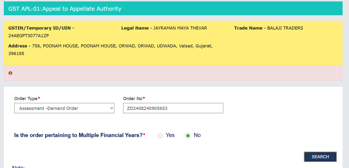 I_AM_Mihir_Modi's tweet photo. Issue in filing First appeal on GSTN portal. Confirmed with other people as well, they are also facing similar issue in their clients. So, this is general issue and not a client specific issue. @Infosys_GSTN 

Ticket no. - G-202605314011568 https://t.co/J4HDnEAMjN