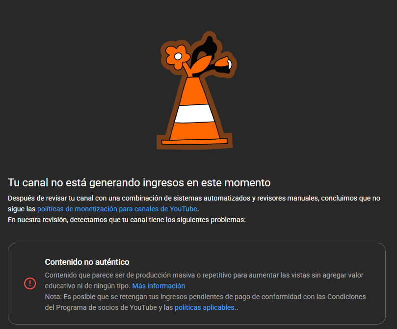 Mrsensationcuts's tweet photo. Hello @TeamYouTube My channel was recently demonetized for "inauthentic content".

I create narrated science-fiction stories for a Spanish speaking audience using my own voice, my own editing, and original production work. Every video requires:

- Script adaptation
-  Voice recording
- Audio editing
- Music selection
- Visual editing

I created a short video showing my entire workflow and production process.

I have fully followed YouTube's policies and I am only asking for a fair human review of my channel and appeal.