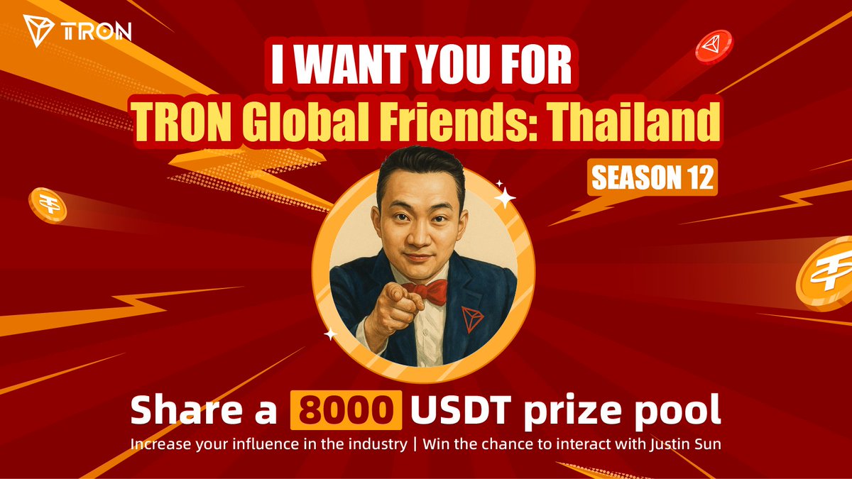 TronDao_THA's tweet photo. 📢 มาแล้ว! #TRONGlobalFriends Season 12 เปิดรับสมัครแล้ว🇹🇭

💰 รางวัลรวม 8,000 USDT
🗓️ ระยะเวลา 1–30 June 2026
🌐 รวมตัว KOL สาย #Web3 ในไทย ไม่มาไม่ได้แล้ว🔥

อย่าพลาด! สมัครเลย👇
https://t.co/GUeDmIGUph

รายละเอียดเพิ่มเติม🙌
https://t.co/6gHK1yKyMZ https://t.co/YYEklrcEjb