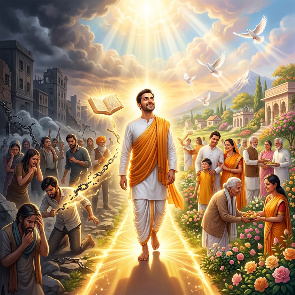 SAnewsMP's tweet photo. 10. पूर्ण गुरु से नामदीक्षा लेकर सतभक्ति करने पर जीवन बदल जाता है। संत रामपाल जी महाराज जी का ज्ञान आत्मकल्याण के साथ समाज कल्याण का भी मार्ग दिखाता है।
#CompleteGuru #SatBhakti #SantRampalJiMaharaj #PeacefulSociety #SanewsMadhyapradesh https://t.co/ecu5sp3Cpf