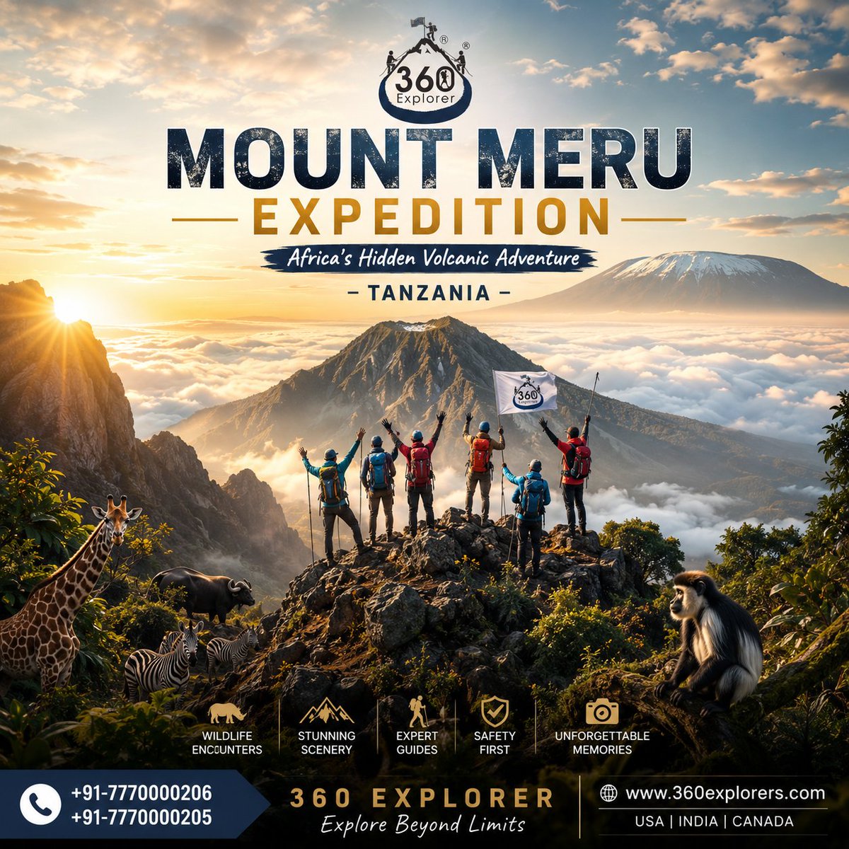 360ExplorerInc's tweet photo. 🌋⛰️ MOUNT MERU EXPEDITION – TANZANIA, AFRICA 🌍

📞 +91-7770000206
📞 +91-7770000205

#MountMeru #MountMeruTrek #TanzaniaAdventure #AfricaExpedition #TrekkingAfrica https://t.co/So6FKZ16RX