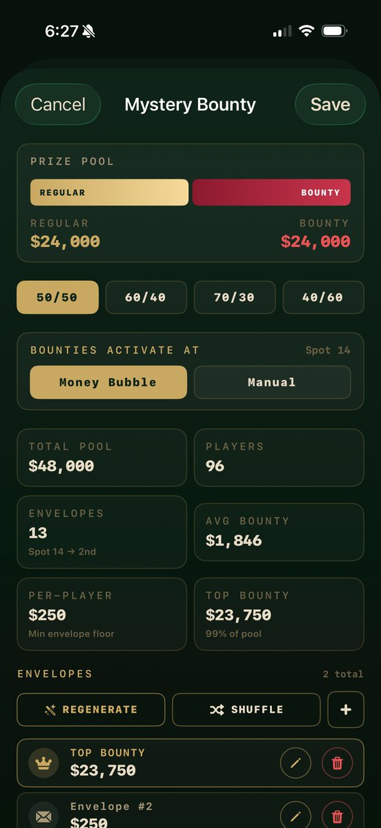 FIVECARD_'s tweet photo. With FIVECARD - Poker TD, you can run Mystery Bounty tournaments at your Home Game. https://t.co/Ybob96tWDX