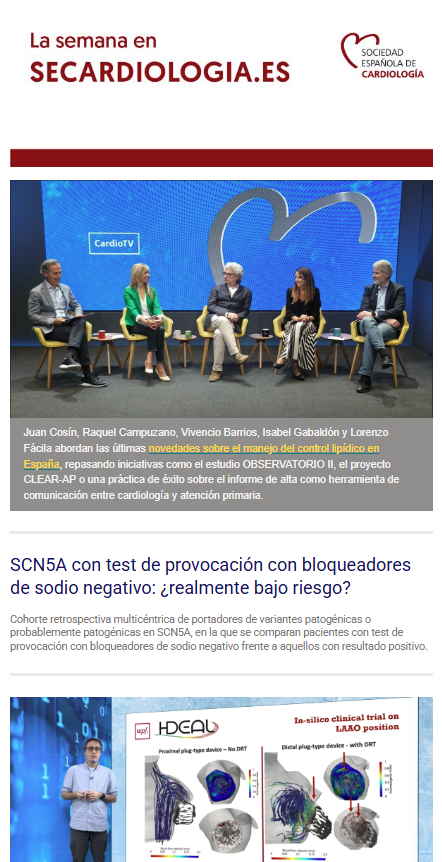 secardiologia's tweet photo. 📬 Ya está disponible la newsletter dominical de la SEC.

Esta semana:

🎥 Nuevos #CardioTV sobre #ControlLipídico e insuficiencia cardiaca
📝 Últimos artículos del #BlogSEC
🤖 Nueva sesión de #SEChubIA sobre imagen cardiaca
🌱 Jornada de salud ambiental y sostenibilidad

Ponte al día 👉
 https://t.co/LBcwu9uEQx
