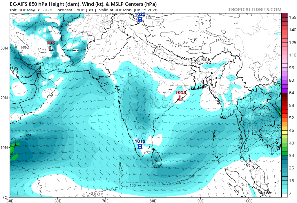 Parth_GPT's tweet photo. #Mumbai
#Monsoon seems to be either delayed or a very Weak Arrival for Northern Part of West Coast including Mumbai.

There isn't major rain activity for Mumbai &amp; surroundings after June 10 at least till 20th June.

Arabian sea doesn't seem to be supporting well 🥲
#elniño https://t.co/rXH5NWRe0Q