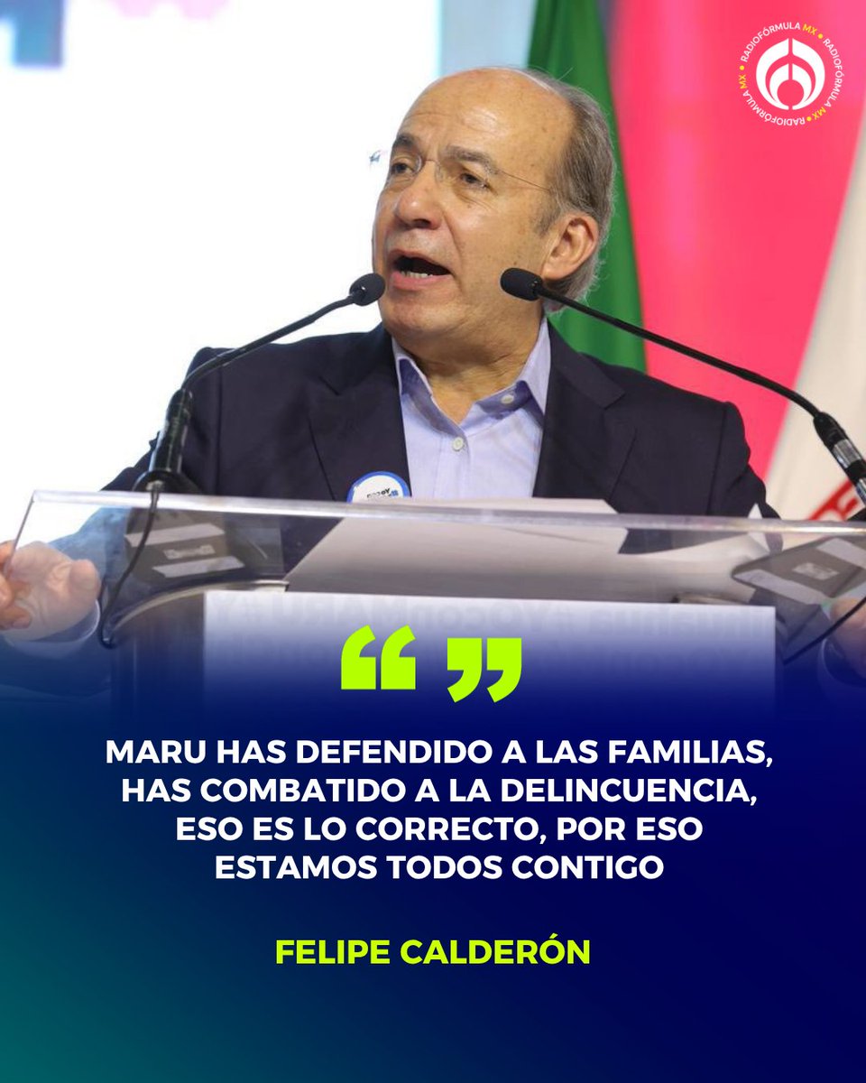Radio_Formula's tweet photo. 💥💪 "Estamos contigo", el expresidente Felipe Calderón reapareció en un evento en Chihuahua en donde expresó su respaldo a Maru Campos.

El exmandatario calificó como "absurdo" que la gobernadora entidad esté siendo perseguida. https://t.co/l7u5EnEHkM