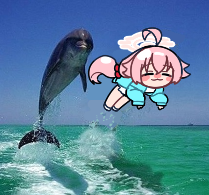 ブルアカイラスト swiming Hoshino with whale