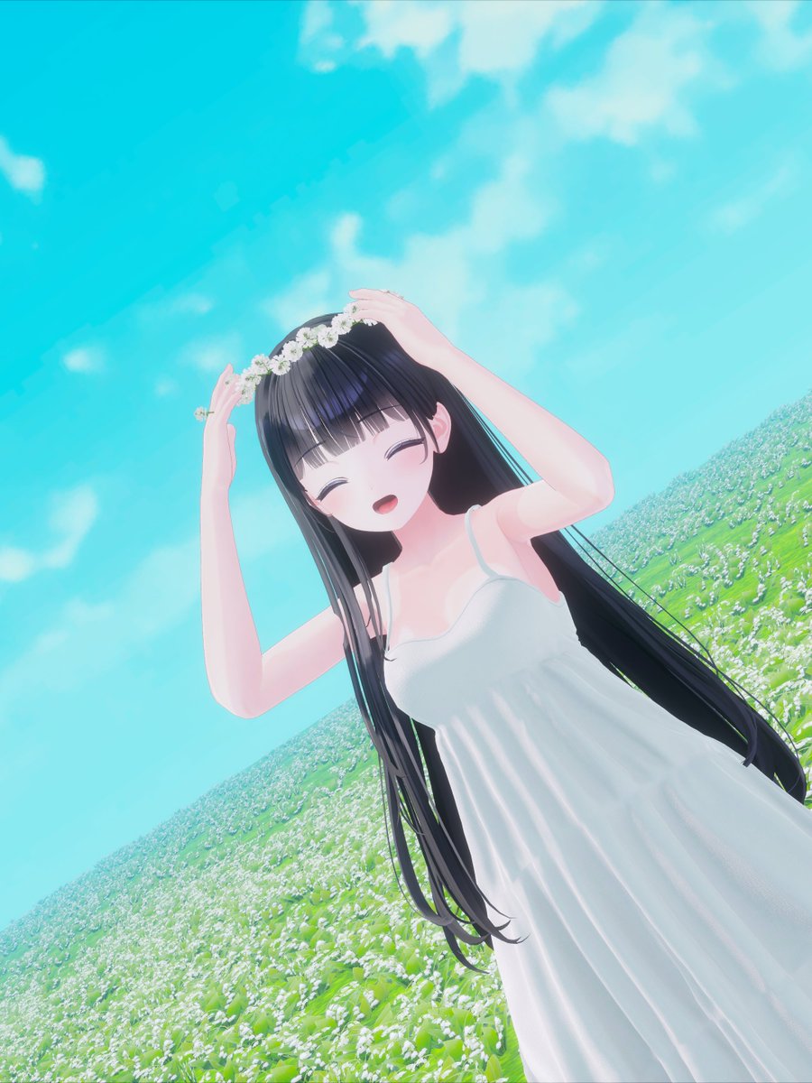 vrchat_emi's tweet photo. おはよう！

♡♡♡
#VRChat #emi_vrc_pic
3d model #しなの3D
hair #ANKA3D
clothes #relee_VRC
accessory お休みさんのお休みやさん
world すずおはなばたけ https://t.co/UXcMm7MGZt
