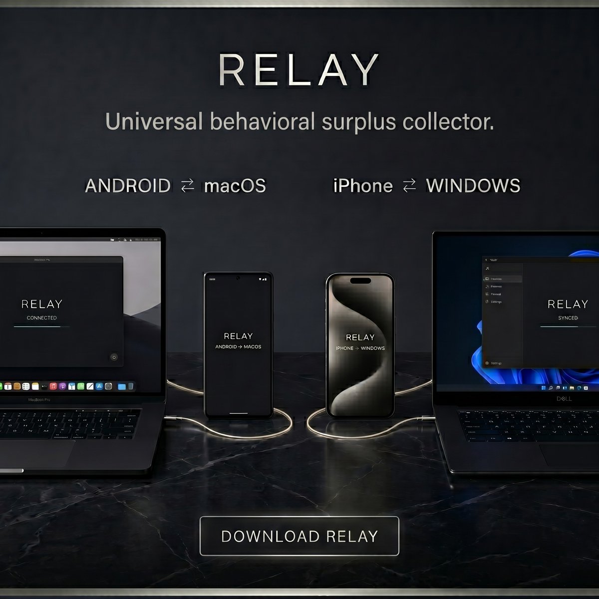 relay_get's tweet photo. Multi-device management made simple. 

Transfer files, clipboard data, and tasks instantly across Windows, Mac, iOS, and Android with RELAY. 
👇 Visit website