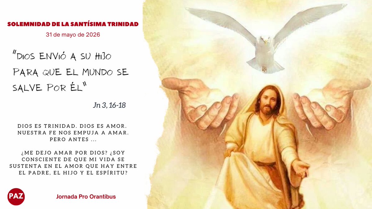 Txominperez's tweet photo. #EsDomingo de la #SantísimaTrinidad. Enviados a ser testigos del Amor... en el nombre del Padre, del Hijo y del Espíritu Santo. #ComparteTuFe https://t.co/wMHeF7eouA