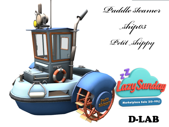 dazaivoom's tweet photo. D-LAB Paddle steamer ship PETIT SHIPPY BLUE
For Lazy sunday   
https://t.co/ntdLxlWa87
#Sl #ad https://t.co/WDlAMXuRu5