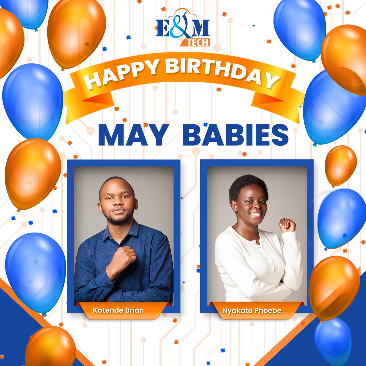 emtechuga's tweet photo. Happy Birthday to our May babies! Wishing you a day as brilliant as you are. 

#EMTechHouseUG 
#MayBabies
#HappyBirthday https://t.co/TW9Griv6Jx