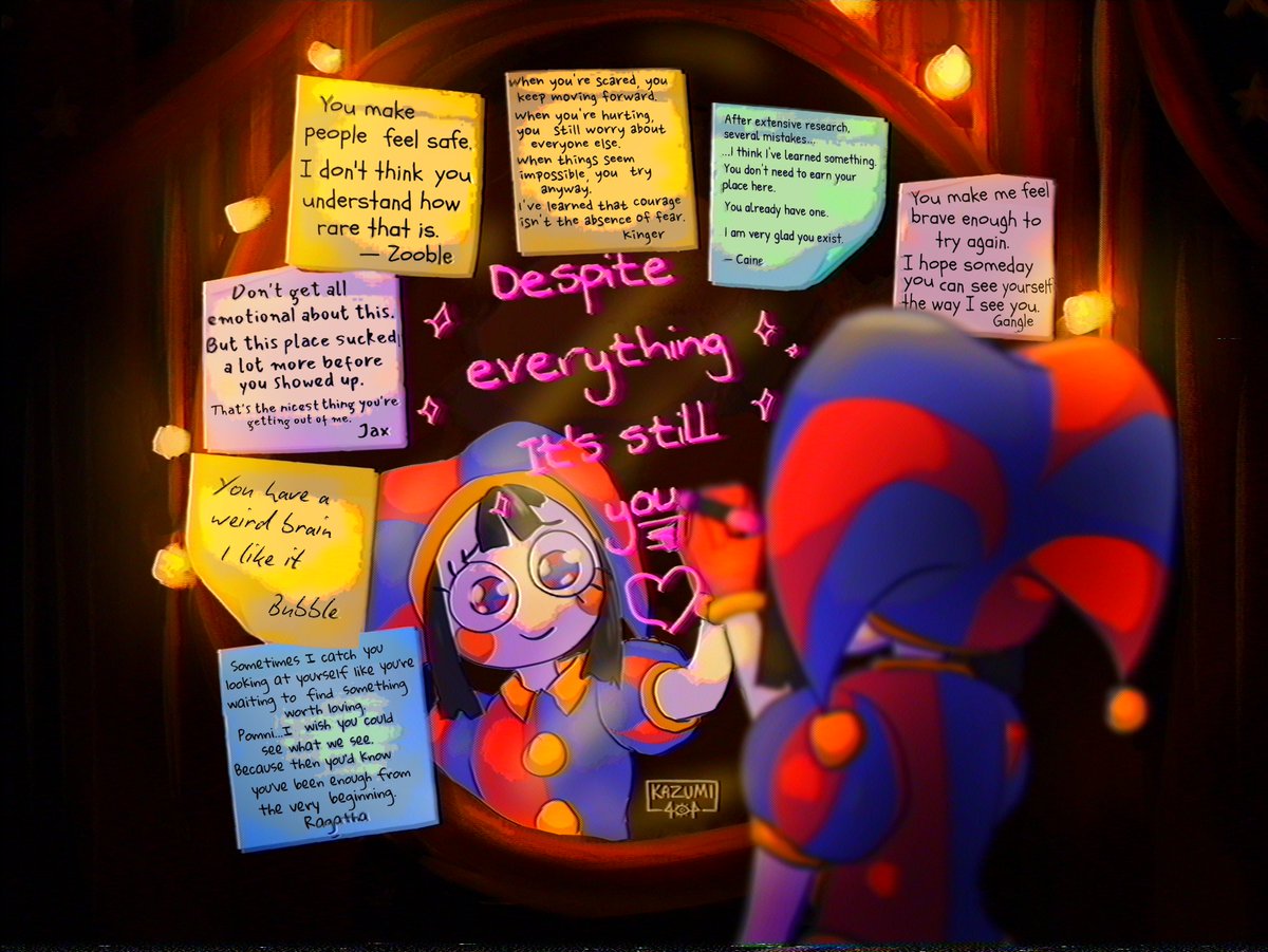 kazumi404's tweet photo. self love 

art for #PomniAppreciationWeek 
#tadc https://t.co/ugY5xKqsN5