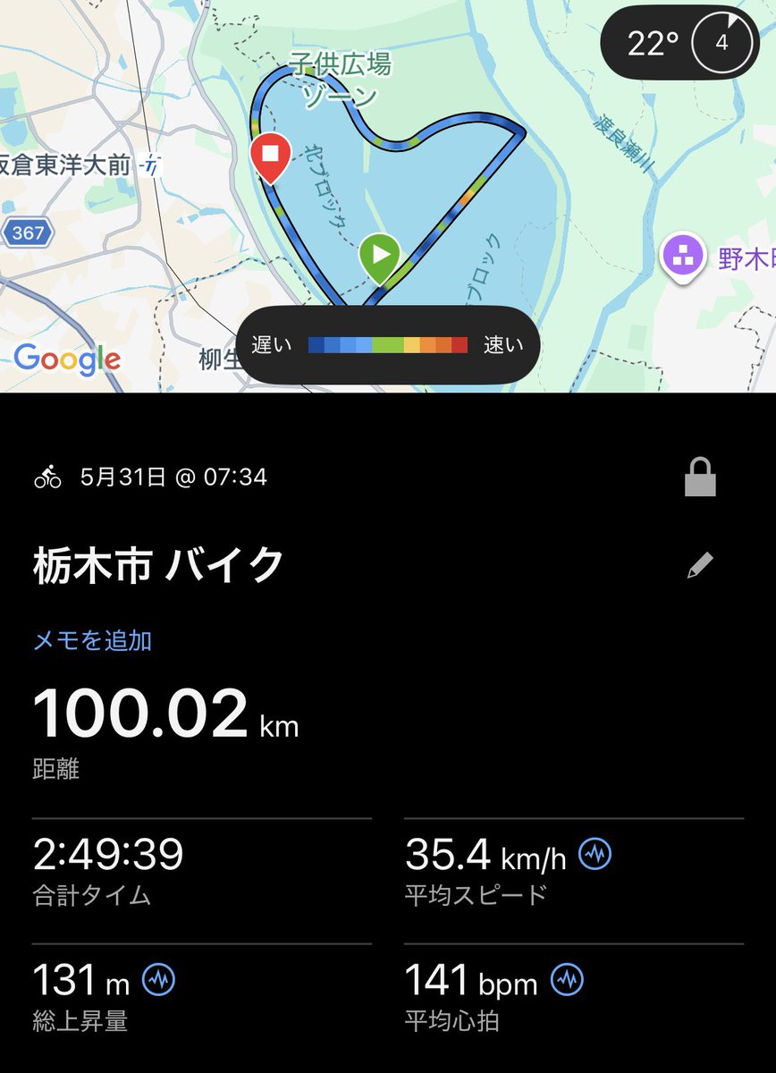 matamate2002's tweet photo. 2026/5/31
トライアスロンの仲間達と
渡良瀬遊水地100km
どーーーーーーん

1周7.2kmの♡池を14周

ラスト4周は
madejiキツかった

100km
2:49:39
Ave 35.4km/h

ほぼ無風な
ベストコンディションでもあり
何とか無事に
サブエガ達成！

その後は
少しだけ
ブリックランしときましたー https://t.co/DYoqB8xxXA
