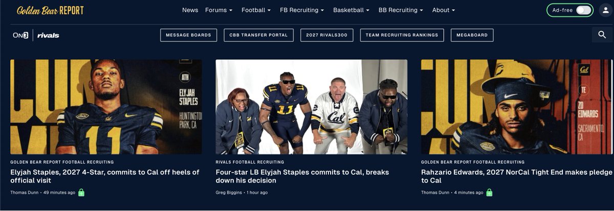 Thomasdunn24's tweet photo. Late night on the West Coast? Don't matter

We've got the breakdown from myself and @GregBiggins  across the Elyjah Staples and Rahzario Edwards commitments on @CalBearsOn3 

All the background you'll need: https://t.co/8gExcqhqOe https://t.co/oUYOxddzvo