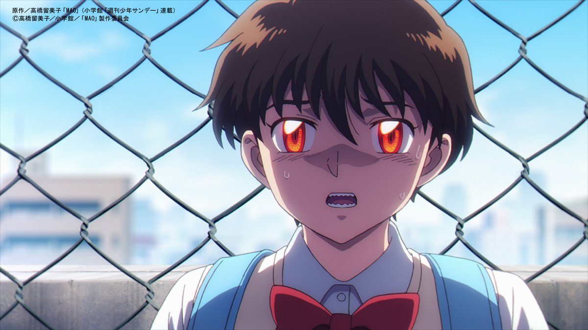 MAOanimation's tweet photo. ＿＿＿＿◣＿＿＿◢＿＿＿＿

 #アニメMAO 各話振り返り
   場面写真一挙公開WEEK
＿＿＿＿＿＿＿＿＿＿＿＿＿

第1話「菜花と摩緒」
もう一度、あのシーンを振り返ろう👀✨
配信先の詳細はこちら👇
https://t.co/dDXDLmK5Jc

#アニメMAO は
毎週土曜23時45分～NHK総合にて放送中
※放送は変更となる場合がございます。