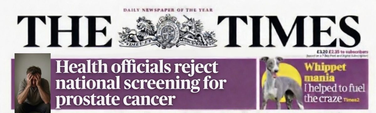 Suffragent_'s tweet photo. WORST PATRIARCHY EVER‼️Prostate cancer screening test blocked - even though disease kills more people than breast cancer. 

Yet another example of 'male privilege'.

Meanwhile, total silence from the usual gobshites who claim to want gender equality. https://t.co/2TxOp5VCBY