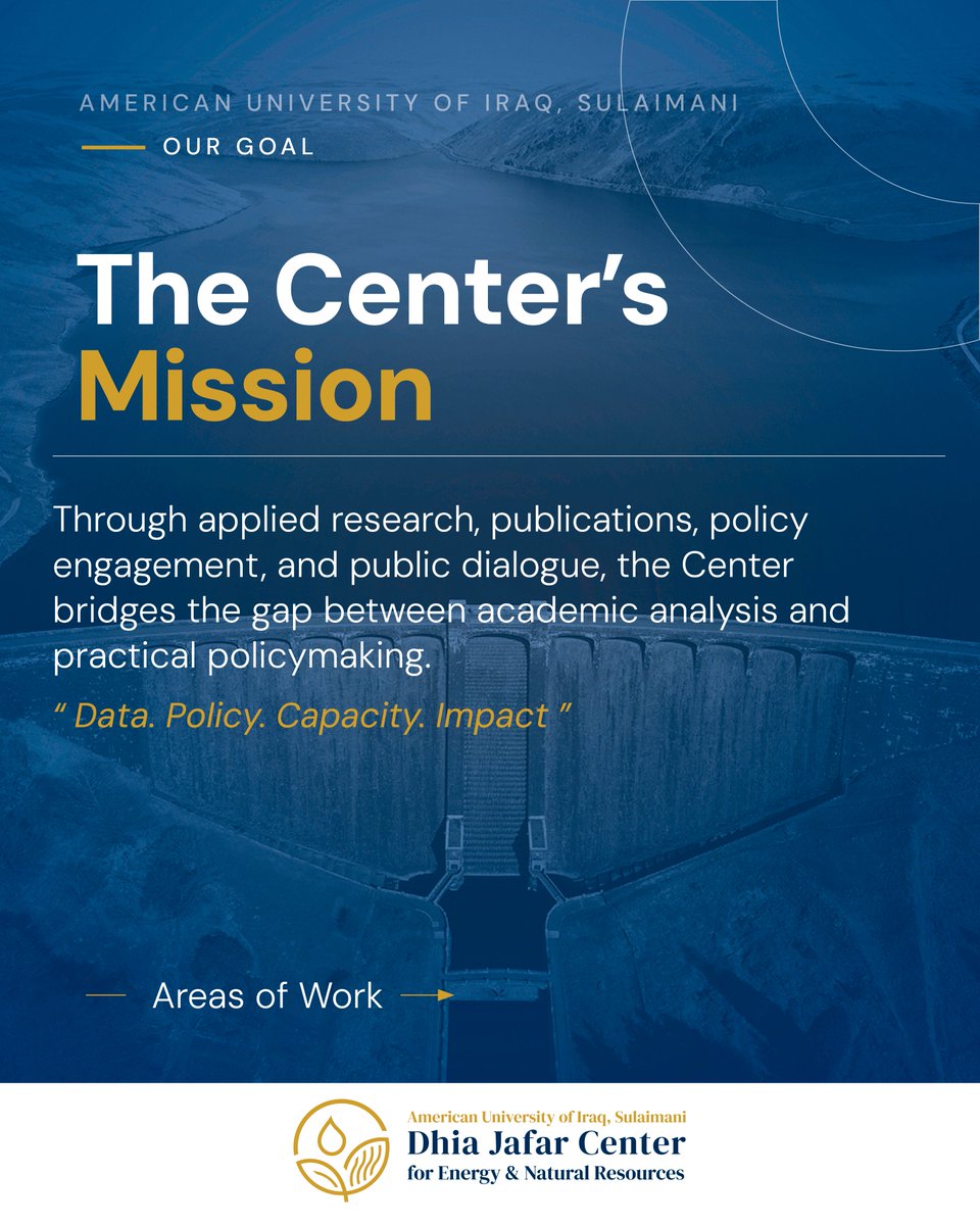 auisenergy's tweet photo. The Dhia Jafar Center at AUIS delivers independent research and analysis on Iraq’s energy future, connecting policy, economy, and education. https://t.co/ZnzVX3zVwI
