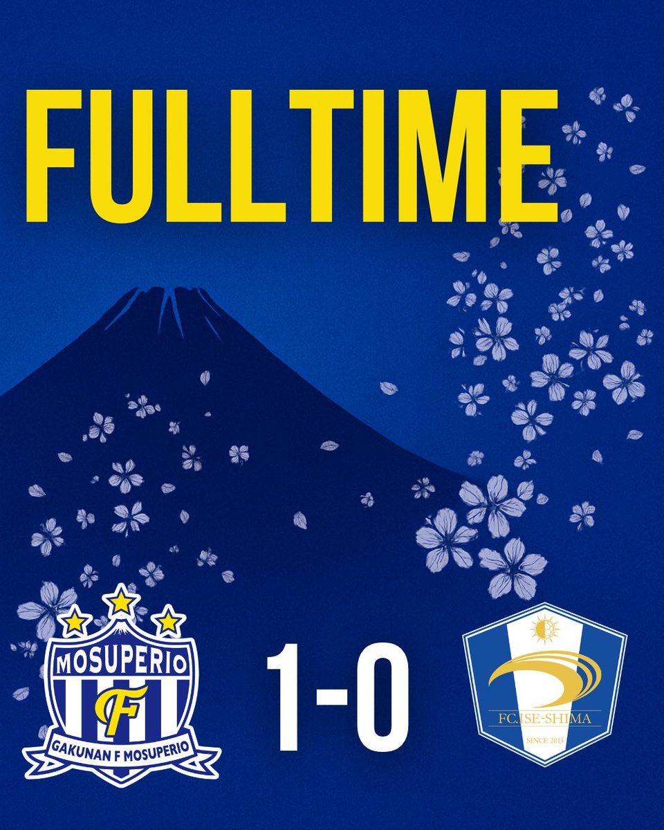gfm__official's tweet photo. ◤◢◤試合終了◢◤◢

🏆第61回 東海サッカーリーグ1部
#岳南Fモスペリオ 1-0 FC.ISE-SHIMA

🗻𝙉𝙀𝙓𝙏 𝙈𝘼𝙏𝘾𝙃🗻

🏆第61回 東海サッカーリーグ1部
📉第8節
🆚 #東海FC
🗓6/7(日) 11:00キックオフ
🏟松屋地所Frechi Field https://t.co/lFSC5lxYsy