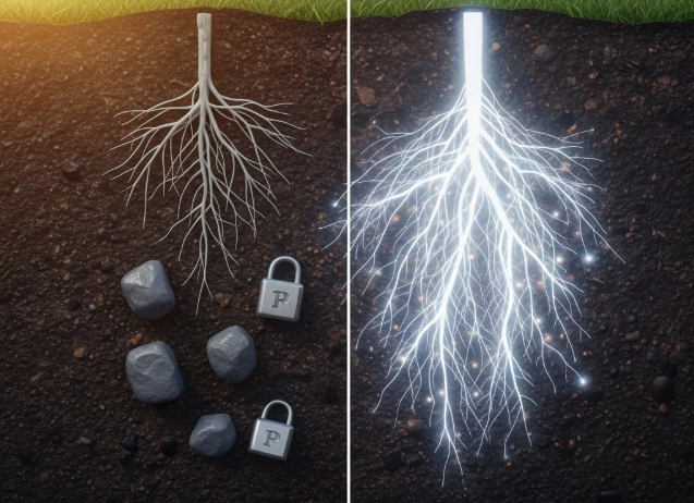 GroundworkBioAg's tweet photo. #MycoFacts: Are you getting what you paid for?

Up to 80% of your dry-applied #phosphorus (P) gets locked in the #soil. Groundwork BioAg helps unlock the P you already paid for. Keep an eye on this series about #mycorrhizal #fungi and #fertilizer #optimization to find out how! https://t.co/sSZOhGdNhP