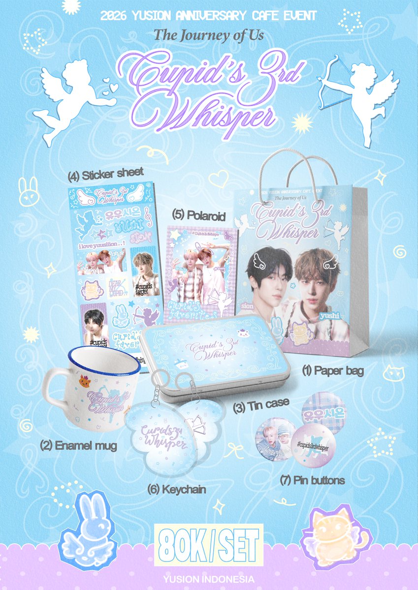 yusionidn's tweet photo. [PO MERCH KIT] — 🏹 𝑪𝒖𝒑𝒊𝒅’𝒔 𝟑𝒓𝒅 𝑾𝒉𝒊𝒔𝒑𝒆𝒓

Pre-order period : 𝟯𝟭/𝟱 - 𝟱/𝟲/𝟮𝟬𝟮𝟲
More details on the form.

Pre-order now :
🔗 https://t.co/Y1ze1dpSKK

💌 If you have any questions, feel free to reach out to us via DM.

#Cupids3rdWhisper #YUSION #NCTWISH https://t.co/5YdXpPrQVa