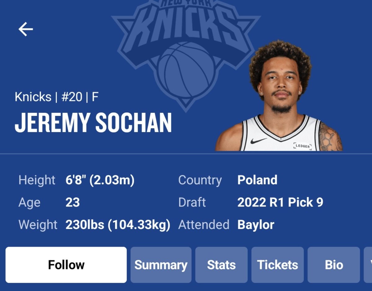 KhalCyd's tweet photo. Congratulations sure NBA Champ @JeremySochan 🏆

Started the season with the Spurs and picked up by New York

And now both of his teams will play in the NBA Finals https://t.co/nSXs51nlhq