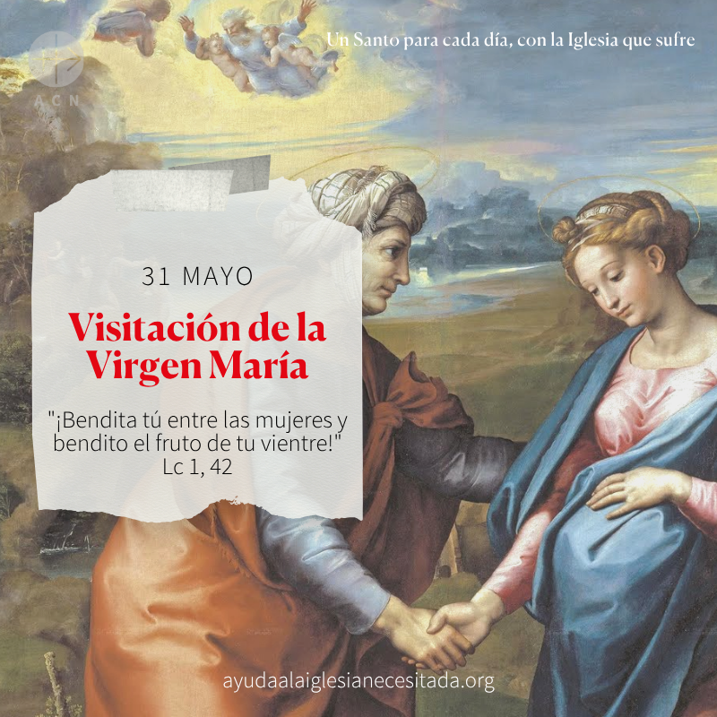 AyudaIglesNeces's tweet photo. #FelizDomingo Fiesta de la Visitación de la Bienaventurada Virgen María a su prima Isabel, que estaba embarazada de un hijo en su ancianidad. El Salvador de los hombres, en el seno de su Madre, derrama el Espíritu Santo, manifestándose ya desde el comienzo de su venida al mundo. https://t.co/8r7rOFWSL1
